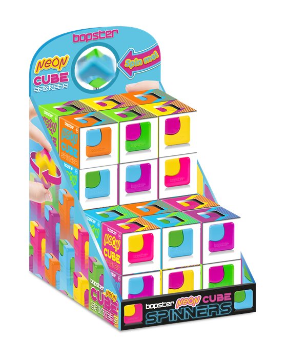 Neon Cube Spinner counter display unit