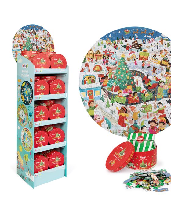 boppi round puzzles floor-standing display, Christmas edition