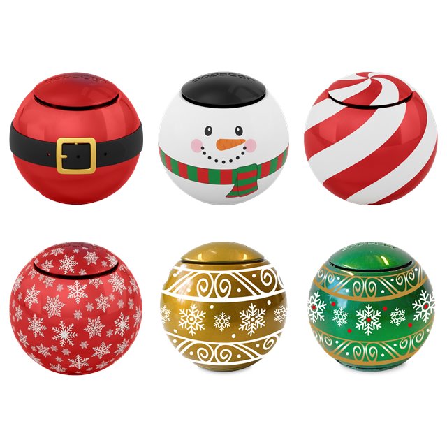 bopster Christmas Spin Balls: Santa, Snowman, Candy Cane, Snowflakes and Gold Bauble