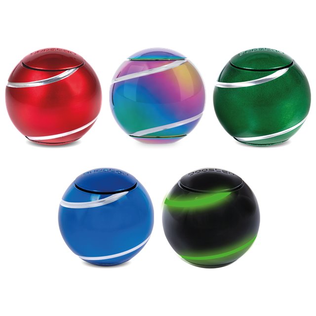 bopster Spin Balls in red, multicoloured metallic, green, blue and glow in the dark