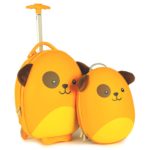 Boppi Tiny Trekker Kids Luggage Travel Suitcase Carry On Cabin Bag Holiday Pull Along Trolley Lightweight Wheeled Holdall 17 Litre Hand Case - Dog