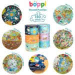 boppi Animals Around the World Round Jigsaw Puzzle with 100% Recycled Card Jungle Artic Desert Ocean and Forest Animals 150 Pieces for Children 5 6 7 8 Years 58cm Diameter