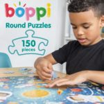 boppi Animals Around the World Round Jigsaw Puzzle with 100% Recycled Card Jungle Artic Desert Ocean and Forest Animals 150 Pieces for Children 5 6 7 8 Years 58cm Diameter