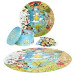 boppi Seasons Round Jigsaw Puzzle with 100% Recycled Card Spring Summer Autumn and Winter Scenes 150 Pieces for Children 5 6 7 8 Years 58cm Diameter