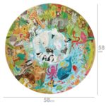 boppi Animals Around the World Round Jigsaw Puzzle with 100% Recycled Card Jungle Artic Desert Ocean and Forest Animals 150 Pieces for Children 5 6 7 8 Years 58cm Diameter