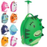 Boppi Tiny Trekker Kids Luggage Travel Suitcase Carry On Cabin Bag Holiday Pull Along Trolley Lightweight Wheeled Holdall 17 Litre Hand Case - Dinosaur