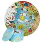 boppi Seasons Round Jigsaw Puzzle with 100% Recycled Card Spring Summer Autumn and Winter Scenes 150 Pieces for Children 5 6 7 8 Years 58cm Diameter