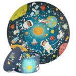 boppi Space Round Jigsaw Puzzle with 100% Recycled Card Solar System Astronauts 150 Pieces for Children 5 6 7 8 Years 58cm Diameter