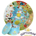 boppi Seasons Round Jigsaw Puzzle with 100% Recycled Card Spring Summer Autumn and Winter Scenes 150 Pieces for Children 5 6 7 8 Years 58cm Diameter
