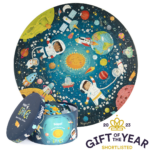 boppi Space Round Jigsaw Puzzle with 100% Recycled Card Solar System Astronauts 150 Pieces for Children 5 6 7 8 Years 58cm Diameter