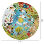 boppi Seasons Round Jigsaw Puzzle with 100% Recycled Card Spring Summer Autumn and Winter Scenes 150 Pieces for Children 5 6 7 8 Years 58cm Diameter