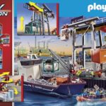 Playmobil City Action 70770 Electric Cargo Crane with Container, Built-in Motor, for Children Ages 4+