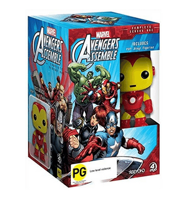 Marvel Avengers Assemble Complete Season 1 4 DVD + Funko Pop! Hero Iron Man