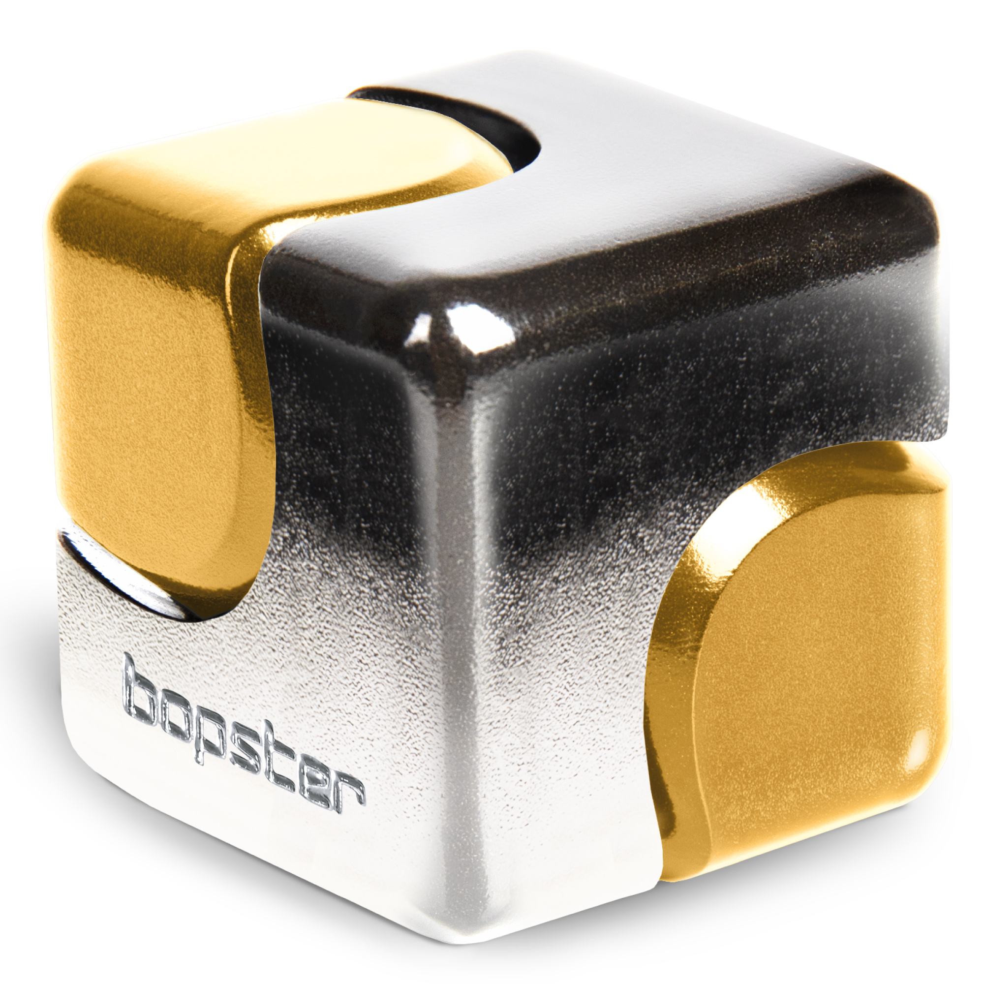 bopster Fidget Cube Spinner - Silver and Gold