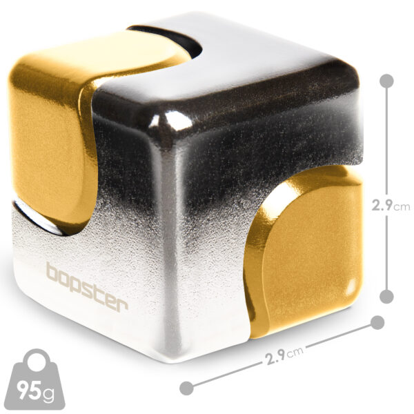 bopster Fidget Cube Spinner - Silver and Gold