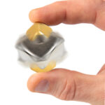 bopster Fidget Cube Spinner - Silver and Gold