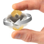 bopster Fidget Cube Spinner - Silver and Gold