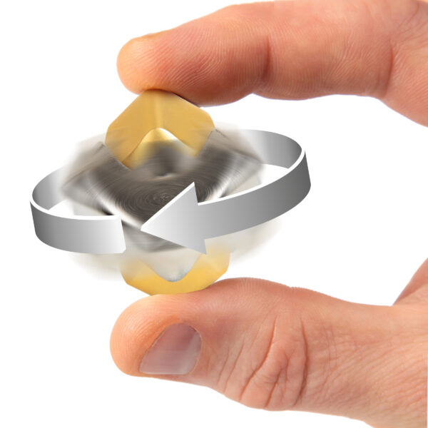 bopster Fidget Cube Spinner - Silver and Gold