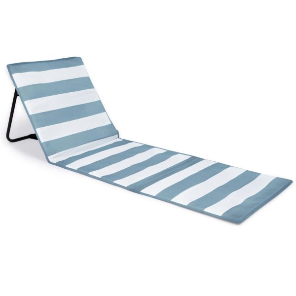 just be… Beach Mat Recliner with Pocket – B2016-DG – Grey Stripes