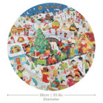 boppi Christmas Round Jigsaw Puzzle with 100% Recycled Card Christmas Scene and People 150 Pieces for Children 5 6 7 8 Years 58cm Diameter