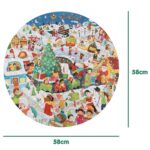boppi Christmas Round Jigsaw Puzzle with 100% Recycled Card Christmas Scene and People 150 Pieces for Children 5 6 7 8 Years 58cm Diameter