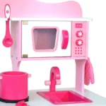 boppi® Wooden Toy Kitchen with 19 Piece Accessories Set - Pink