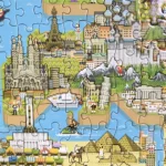 bopster 8-bit World Map Pixel Jigsaw Puzzle 1000pcs