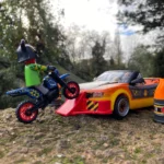 Playmobil 70553 Stunt Show Motocross with Fiery Wall, for Children Ages 4 - 10