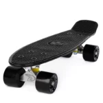 Land Surfer Cruiser Skateboard | Retro 22 Inch Skateboard for Kids & Adults | Penny Board with Carry Bag by Bopster | Black Board + Solid Black Wheels