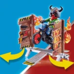 Playmobil 70553 Stunt Show Motocross with Fiery Wall, for Children Ages 4 - 10