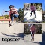bopster Stunt Scooter Deck 360 Swivel Spin | Lightweight Freestyle Sport Scooters with 50cm Wide Bar | Ideal for Kids, Boys, & Girls Ages 8+ | Red