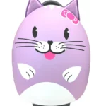 Boppi Tiny Trekker Kids Luggage Travel Suitcase Carry On Cabin Bag Holiday Pull Along Trolley Lightweight Wheeled Holdall 17 Litre Hand Case - Purple Cat