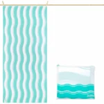 just be... Microfibre Wave Beach Travel Towel - Green XX Large 200 x 90cm