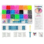 4200 Loom Kit Box Rainbow Colour Rubber Bands with C-Clips, Charms and Hook