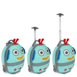 Boppi Tiny Trekker Kids Luggage Travel Suitcase Carry On Cabin Bag Holiday Pull Along Trolley Lightweight Wheeled Holdall 17 Litre Hand Case - Robot