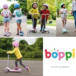 boppi 3-Wheel Kids Toddler Push Scooter | 2 Front Wheels, Ideal for Girls and Boys Aged 3 - 8 Years Old | Purple