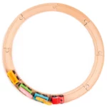 boppi Wooden Toy 48 Piece Farm Train Set with 8 Piece Circular Railway Track | Locomotive Toys and Carriages and Play Accessories | Farm Animals Barn Trees for Children Kids Aged 3 Years and Up