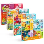 Mideer Jigsaw Puzzle Pack 4 in 1 Kids Carry Along Set 12 16 24 32 Pcs Extra Thick Beginner Pieces with Illustrated Painted Animals - Lively Bazaar