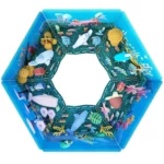 Halftoy 3 in 1 3D Magnetic Ocean Sea Animal Skeleton Jigsaw Puzzle Collectible Educational Toy with Play Environment Display for Kids aged 3 Years and Up - Mola