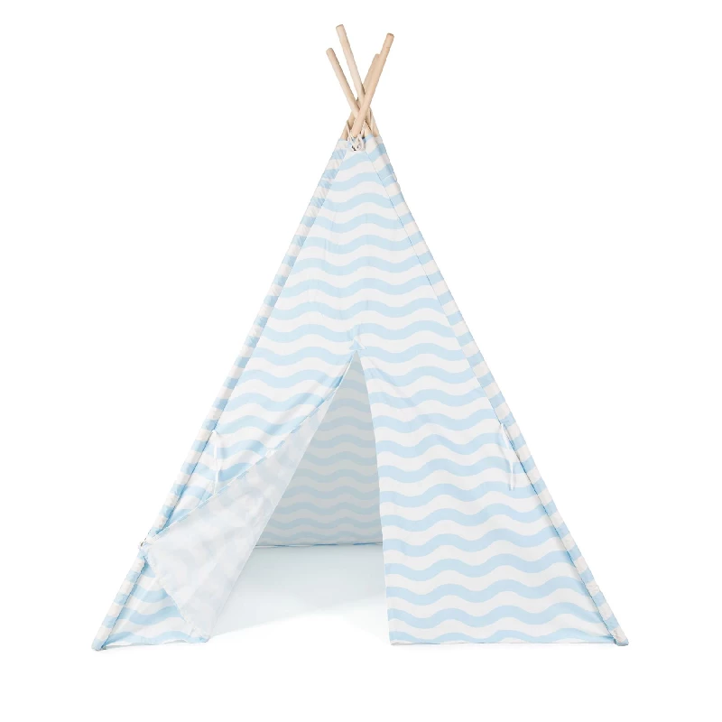 boppi® Teepee Canvas Kids Large Outdoor and Indoor Portable Indian Wigwam Childrens Playhouse Play Tent Boys – Blue