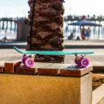 Land Surfer Cruiser Skateboard | Retro 22 Inch Skateboard for Kids & Adults | Penny Board with Carry Bag by Bopster | Ice Blue Board + Ice Purple Wheels