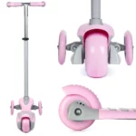 boppi 3-Wheel Kids Toddler Push Scooter | 2 Front Wheels, Ideal for Girls and Boys Aged 3 - 8 Years Old | Pink