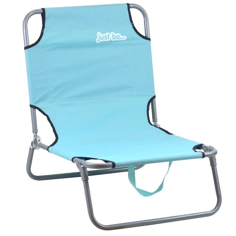 just be……® Beach & Garden Folding Sun Chair Lounger – Light Blue