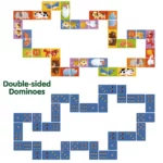 Mideer Dominoes Puzzles Game with 24 Large Extra Thick Rectangular Double-Sided Domino Tile Pieces Number and Image Match Up Deck for Kids 3 + Years – Zoo Pals