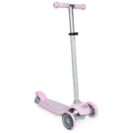 boppi 3-Wheel Kids Toddler Push Scooter | 2 Front Wheels, Ideal for Girls and Boys Aged 3 - 8 Years Old | Pink