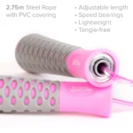 just be...… Skipping and Speed Adult Jump Rope for Fitness and Fat Burning Home Gym Park Workouts HIIT Sessions Boxing and Weight Loss Non-Slip Handle and a 275cm Adjustable Length Rope - Pink