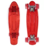 Land Surfer Cruiser Skateboard 22" CLEAR RED BOARD LED RED WHEELS