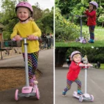 boppi 3-Wheel Kids Toddler Push Scooter | 2 Front Wheels, Ideal for Girls and Boys Aged 3 - 8 Years Old | Pink