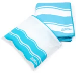 just be... Microfibre Wave Beach Travel Towel - Blue Large 160 x 80cm