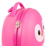 Boppi Tiny Trekker Kids Luggage Travel Suitcase Carry On Cabin Bag Holiday Pull Along Trolley Lightweight Wheeled Holdall 17 Litre Hand Case - Pink Penguin
